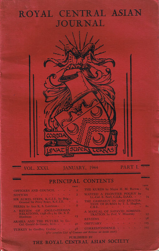 ROYAL CENTRAL ASIAN JOURNAL 1944